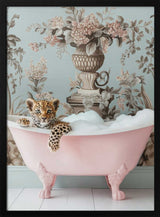 Baby Jaguar Bubble Bath Art Print UK — Botanical Elegant Wall Art — Bathroom — Wall It All Prints