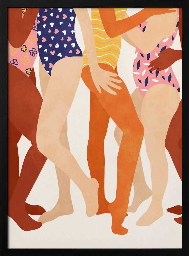 Diverse Women Swimsuits Art Print UK — Landscape Vibrant Wall Art — Living Room — Wall It All Prints
