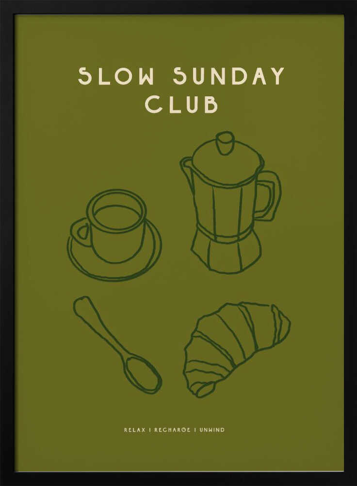 Leisurely Brew Morning Art Print UK — Food Minimal Wall Art — Kitchen — Wall It All Prints