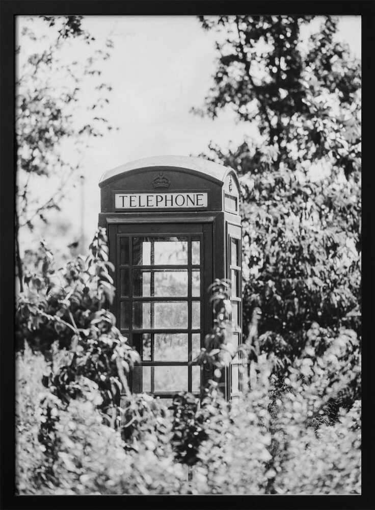 Timeless English Phone Booth Art Print UK — Botanical Calm Wall Art — Living Room — Wall It All Prints