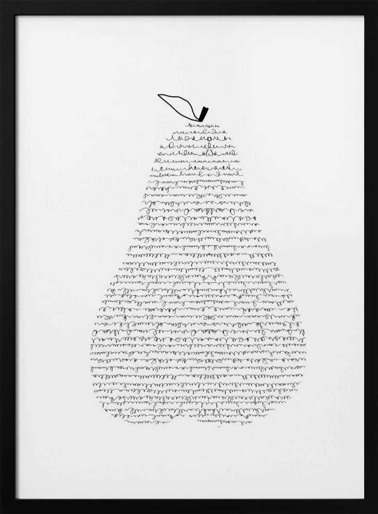 Literary Pear Art Print UK — Botanical Dark Wall Art — Kitchen — Wall It All Prints