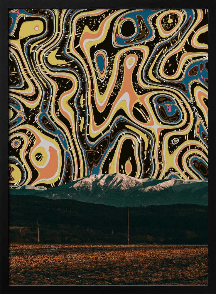 Vibrant Abstract Mountains Art Print UK — Abstract Vibrant Wall Art — Living Room — Wall It All Prints