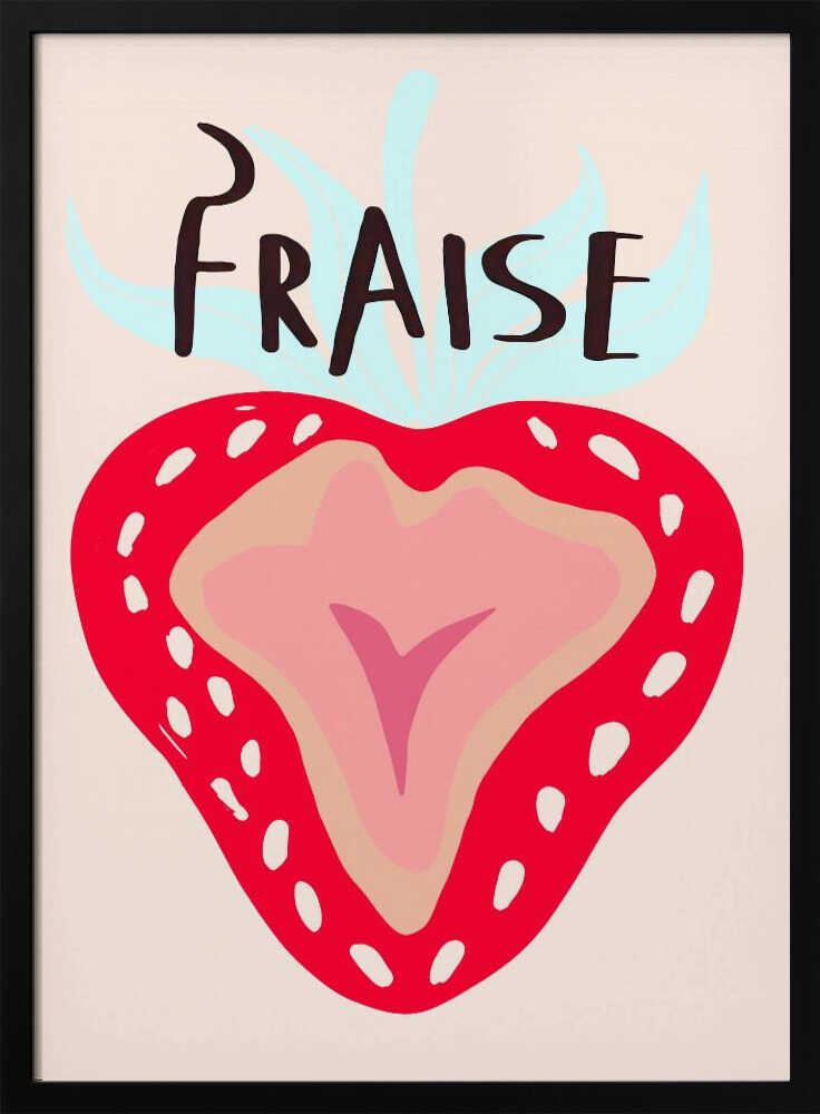 Sweet Strawberry Fraise Art Print UK — Abstract Vibrant Wall Art — Kitchen — Wall It All Prints