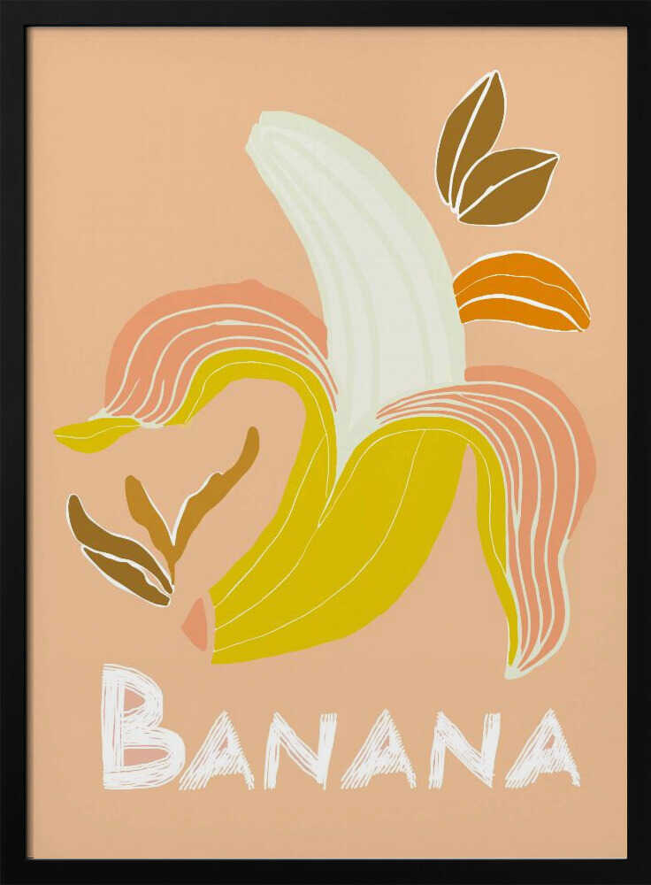Fresh Peeled Banana Art Print UK — Botanical Vibrant Wall Art — Kitchen — Wall It All Prints