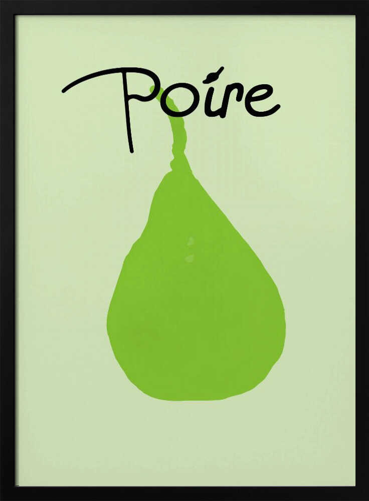 Minimalist Green Pear Art Print UK — Botanical Minimal Wall Art — Kitchen — Wall It All Prints
