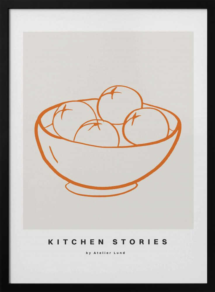 Bowl of Oranges Art Print UK — Abstract Minimal Wall Art — Kitchen — Wall It All Prints