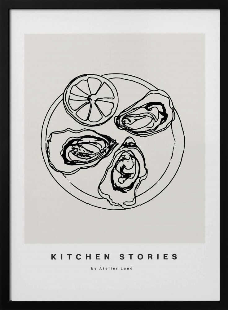 Shellfish Delight Art Print UK — Abstract Dark Wall Art — Kitchen — Wall It All Prints
