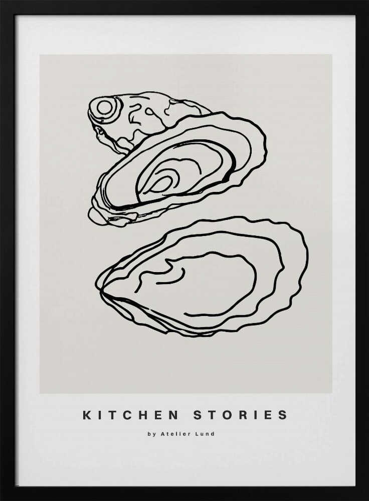 Oyster Outlines Art Print UK — Abstract Minimal Wall Art — Kitchen — Wall It All Prints