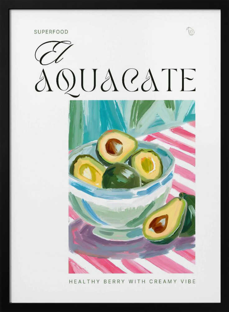 Vibrant Avocado Bowl Art Print UK — Botanical Vibrant Wall Art — Kitchen — Wall It All Prints