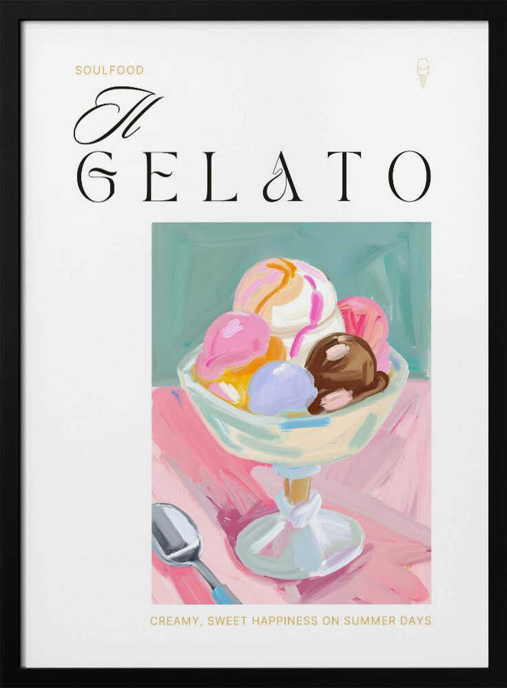 Sweet Creamy Gelato Art Print UK — Food Vibrant Wall Art — Kitchen — Wall It All Prints