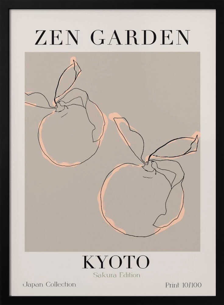Serene Oranges Art Print UK — Japanese Minimal Wall Art — Kitchen — Wall It All Prints