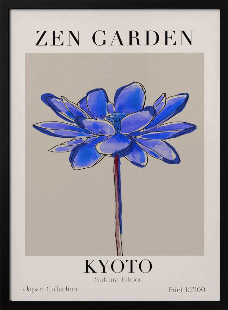 Tranquil Bloom Art Print UK — Japanese Calm Wall Art — Bedroom — Wall It All Prints