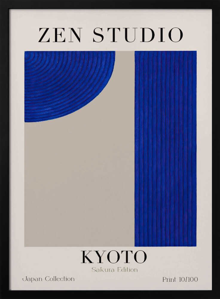 Kyoto Blue Harmony Art Print UK — Japanese Calm Wall Art — Bedroom — Wall It All Prints