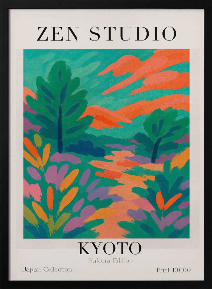 Vibrant Kyoto Path Art Print UK — Abstract Vibrant Wall Art — Bedroom — Wall It All Prints