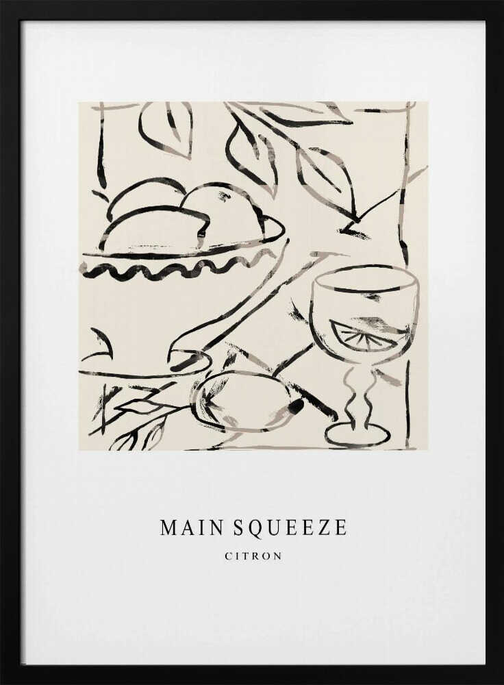 Fresh Lemon Still Life Art Print UK — Botanical Minimal Wall Art — Kitchen — Wall It All Prints