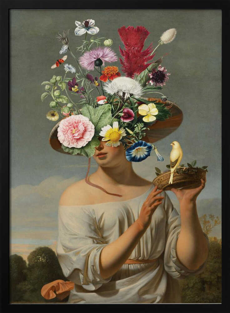 Floral Fantasy Portrait Art Print UK — Botanical Vibrant Wall Art — Living Room — Wall It All Prints