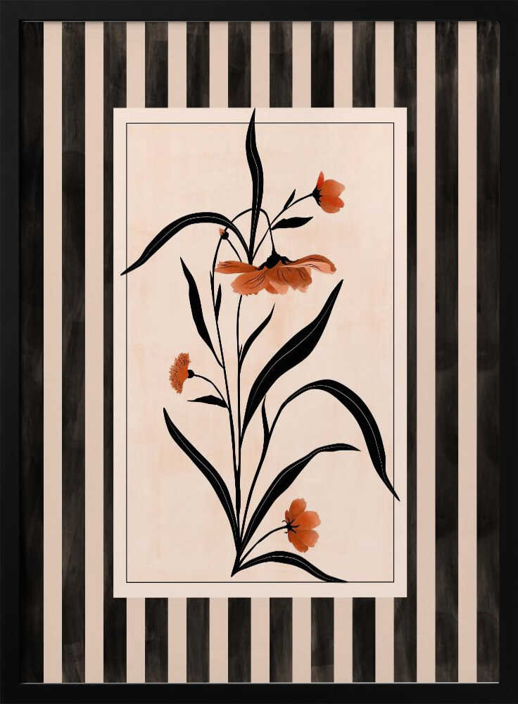Terracotta Floral Stripes