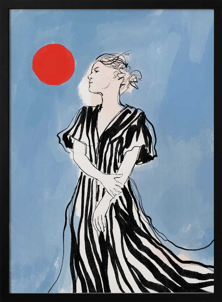 Elegant Woman Red Sun