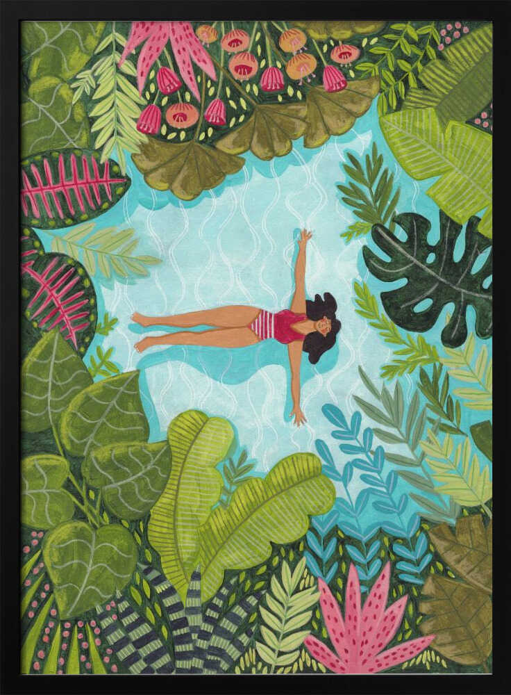 Floating in Tropical Sea Art Print UK — Botanical Calm Wall Art — Bedroom — Wall It All Prints