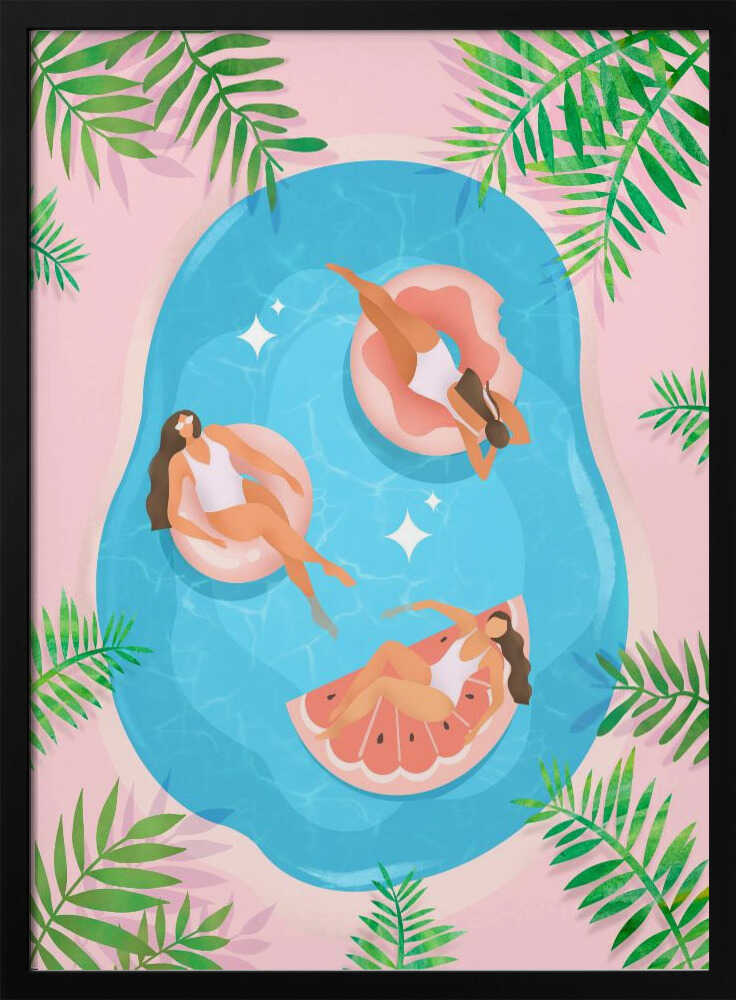 Hot Girl Float Club Art Print UK — Animal Vibrant Wall Art — Bedroom — Wall It All Prints