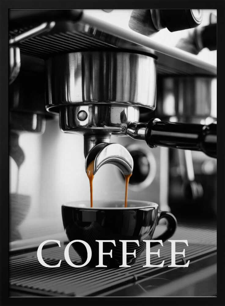 Fresh Espresso Pour Art Print UK — Dark Moody Dark Wall Art — Kitchen — Wall It All Prints