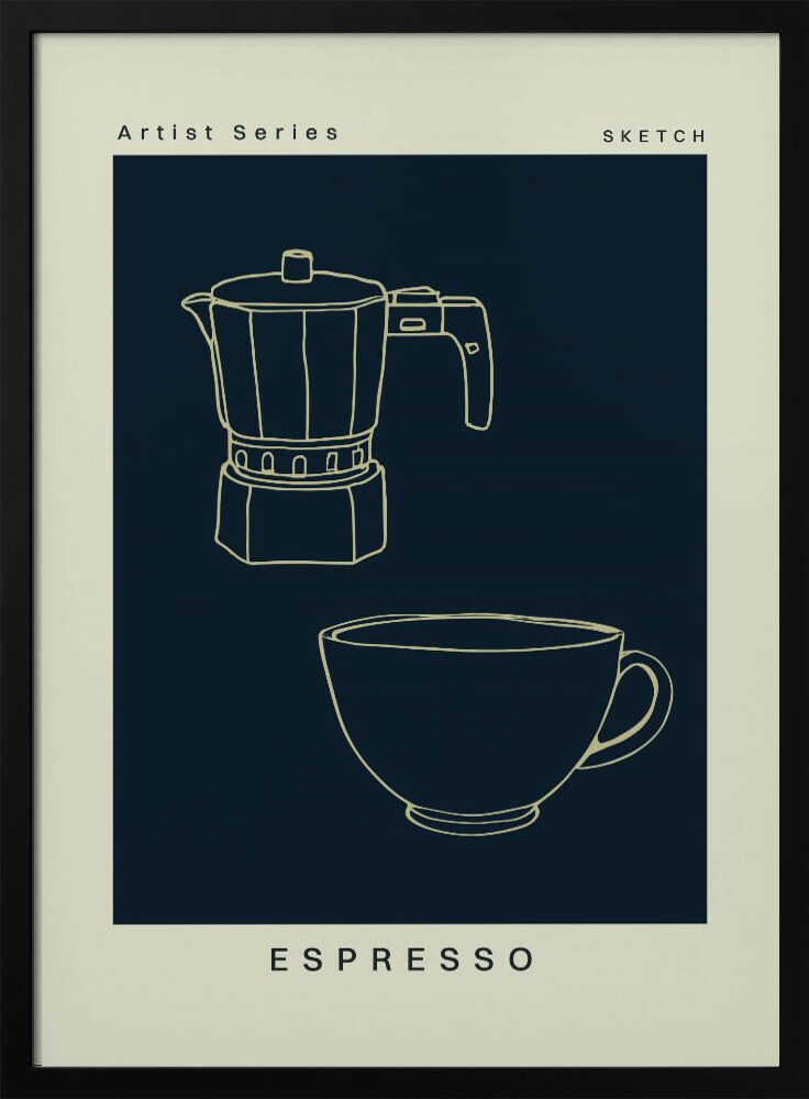 Espressono04 Art Print UK — Abstract Dark Wall Art — Kitchen — Wall It All Prints