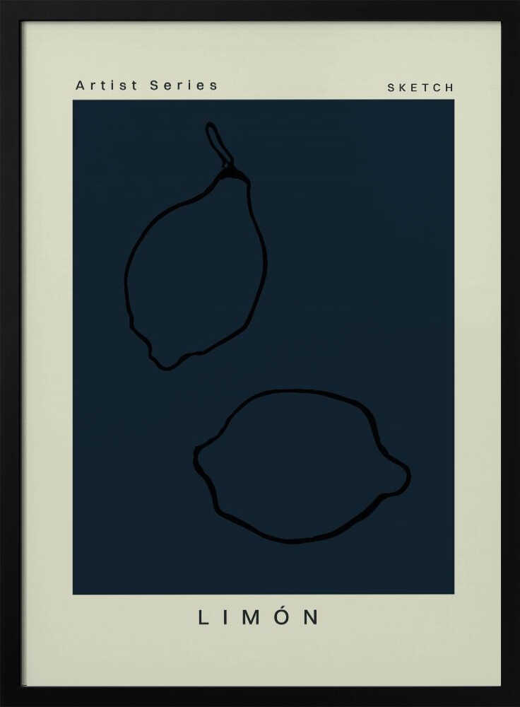 Limonno01 Art Print UK — Botanical Dark Wall Art — Kitchen — Wall It All Prints