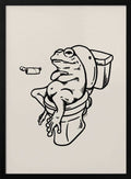 Funny Frog on Toilet