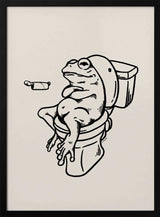 Funny Frog on Toilet