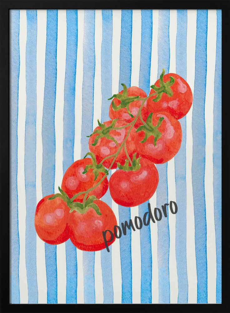 Watercolor Pomodoro Bunch Art Print UK — Botanical Fresh Wall Art — Kitchen — Wall It All Prints