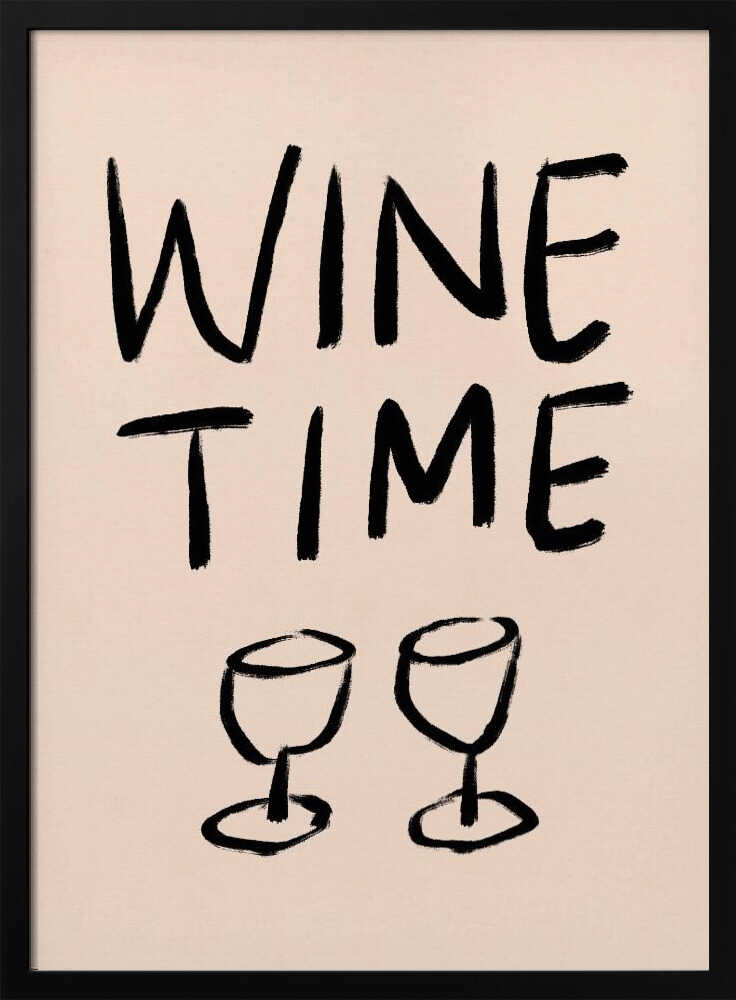It's Wine Time Art Print UK — Abstract Minimal Wall Art — Kitchen — Wall It All Prints