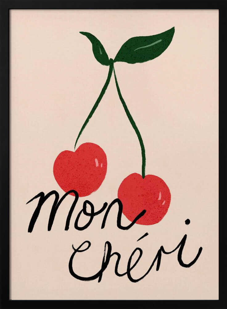 Mon Chéri Cherries Art Print UK — Botanical Minimal Wall Art — Kitchen — Wall It All Prints