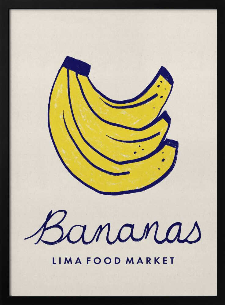 Bananas Lima Market Art Print UK — Food Vibrant Wall Art — Kitchen — Wall It All Prints