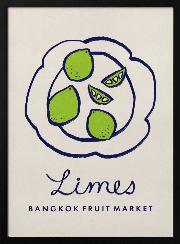 Bangkok Limes Art Print UK — Food Fresh Wall Art — Kitchen — Wall It All Prints