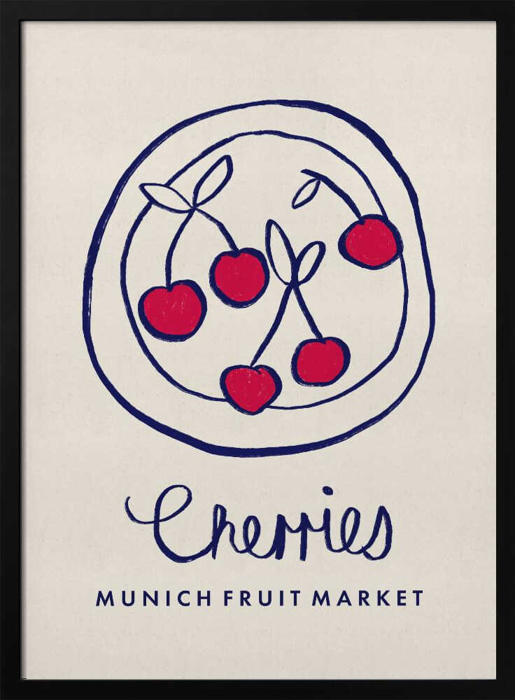 Munich Cherry Market Art Print UK — Vintage Fresh Wall Art — Kitchen — Wall It All Prints