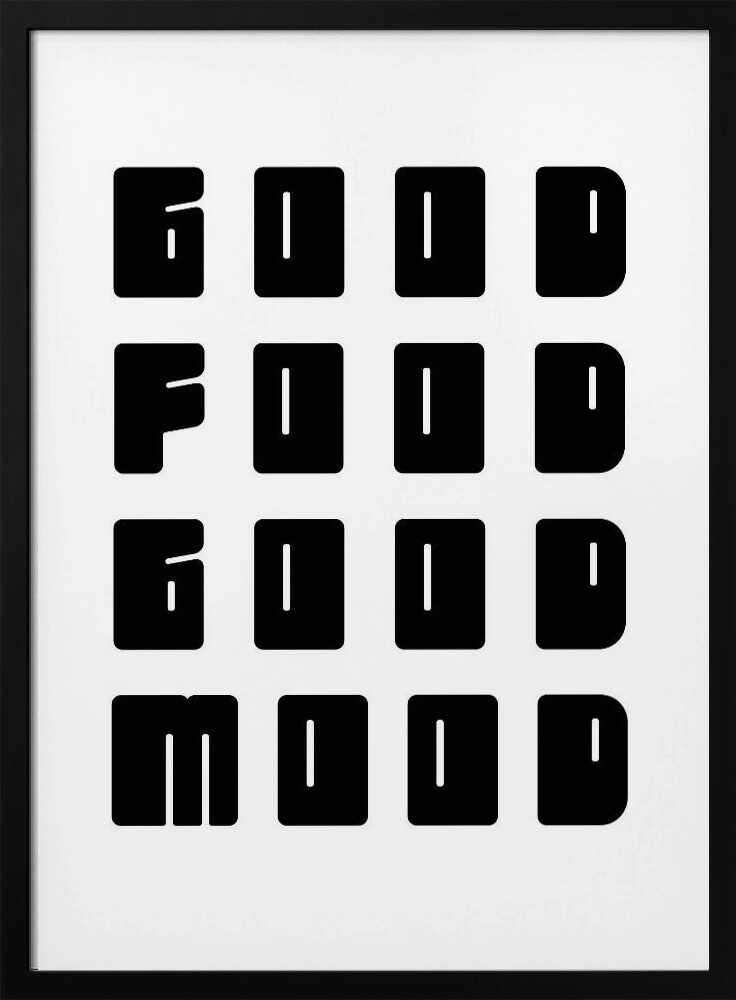 Good Food Good Mood Art Print UK — Abstract Dark Wall Art — Kitchen — Wall It All Prints