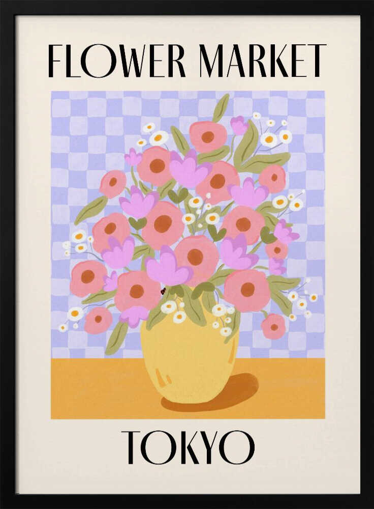 Flower Market Tokyo Art Print UK — Botanical Vibrant Wall Art — Living Room — Wall It All Prints