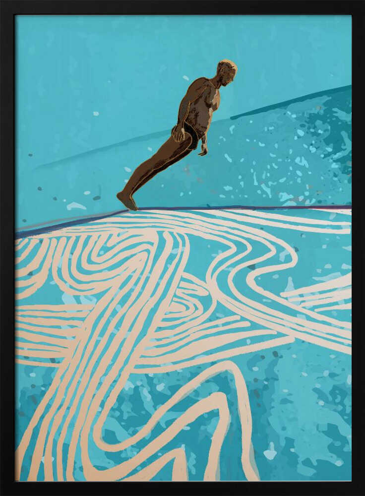 Dynamic Pool Dive Art Print UK — Abstract Calm Wall Art — Living Room — Wall It All Prints