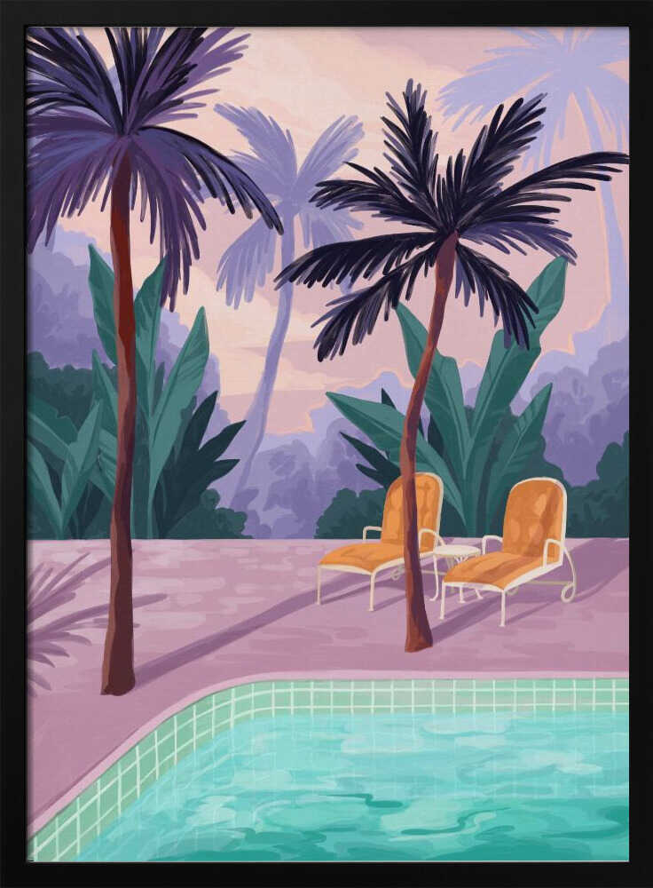 Two Sunbeds Art Print UK — Landscape Calm Wall Art — Living Room — Wall It All Prints