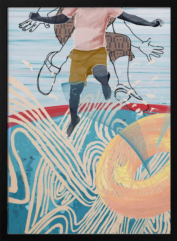Dynamic Summer Jump Art Print UK — Abstract Vibrant Wall Art — Nursery — Wall It All Prints