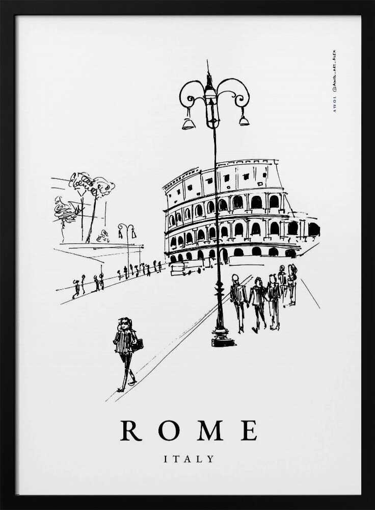 Historic Rome Drawing Awol Art Alex