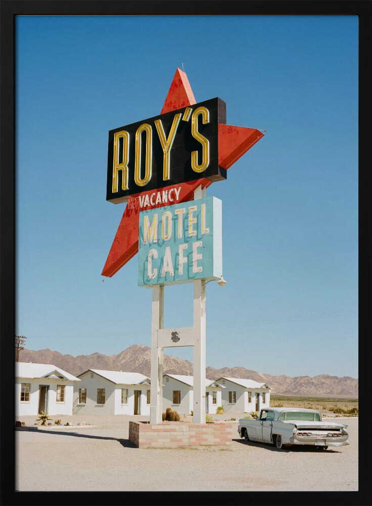 Vintage Desert Motel Sign Art Print UK — Landscape Vibrant Wall Art — Living Room — Wall It All Prints