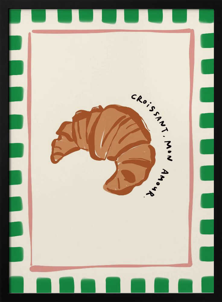 Croissant Mon Amour Art Print UK — Food Fresh Wall Art — Kitchen — Wall It All Prints