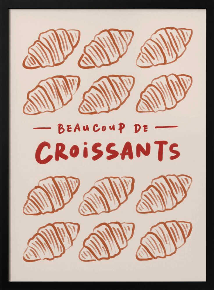 Beaucoup De Croissants Art Print UK — Abstract Minimal Wall Art — Kitchen — Wall It All Prints