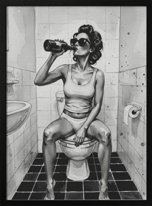 Bathroom Bottle Style Art Print UK — Dark Moody Dark Wall Art — Bathroom — Wall It All Prints