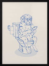 Funny Dog On Toilet Art Print UK — Animal Vibrant Wall Art — Bathroom — Wall It All Prints