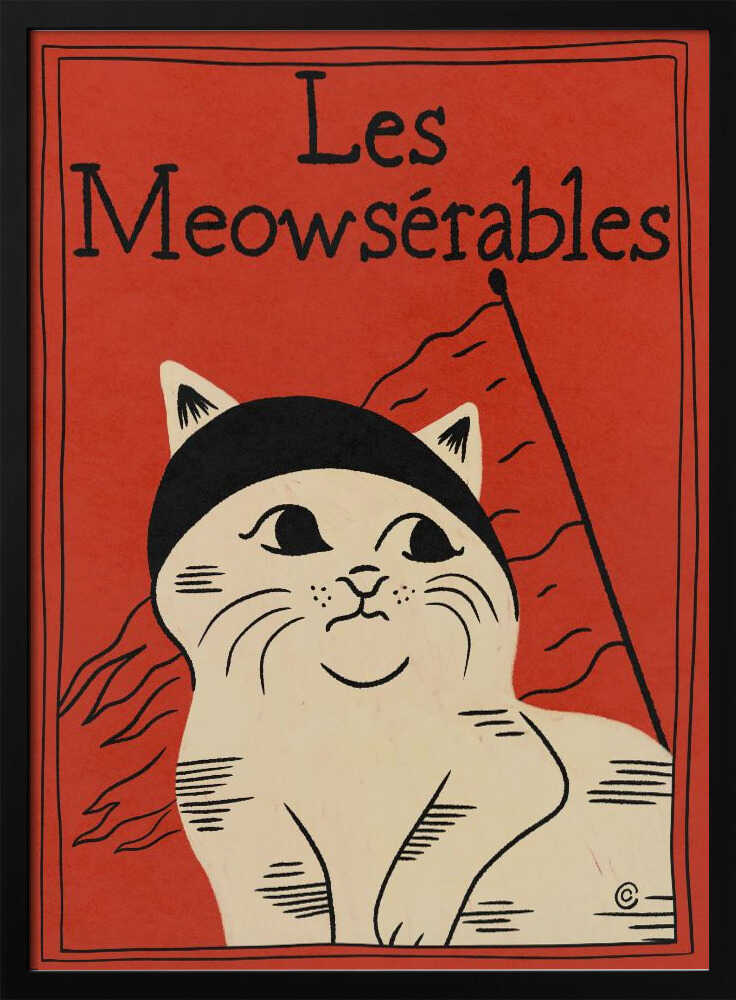 Les Meowserables Art Print UK — Animal Dark Wall Art — Living Room — Wall It All Prints