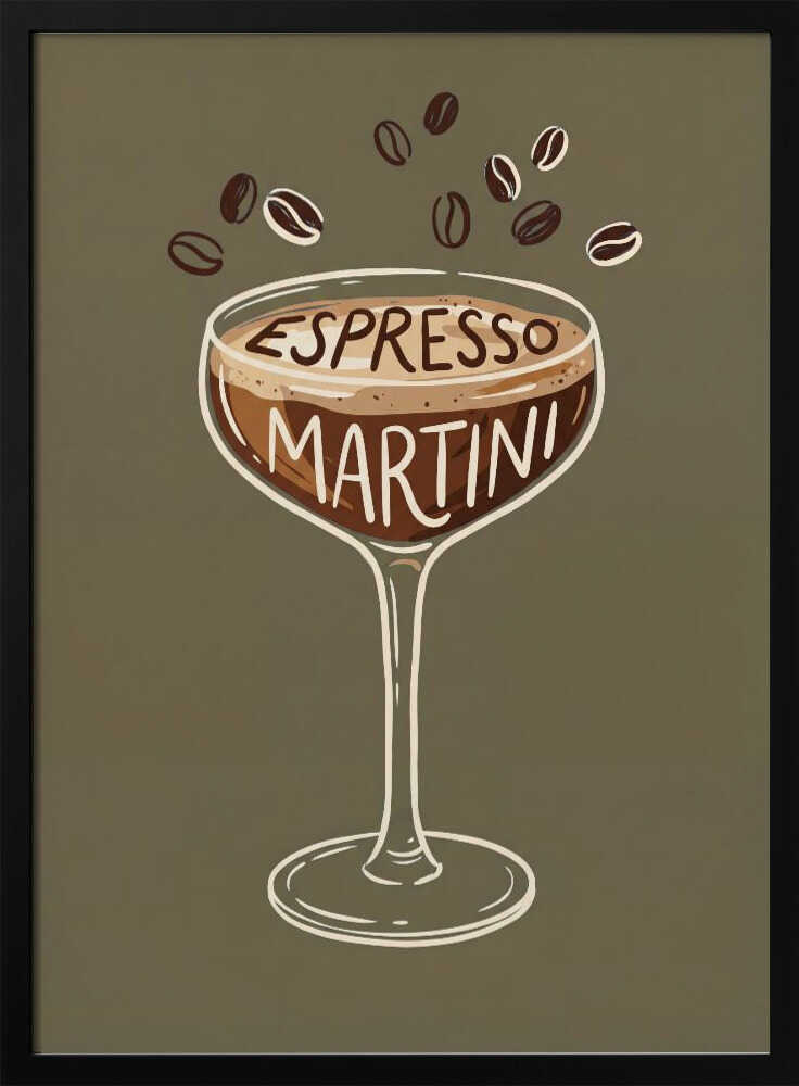 Espresso Martini Delight Art Print UK — Abstract Minimal Wall Art — Kitchen — Wall It All Prints