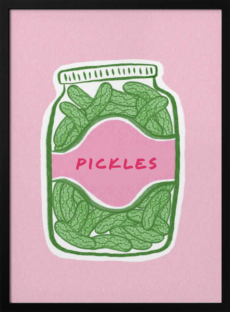 Whimsical Pickle Jar Art Print UK — Vintage Fresh Wall Art — Kitchen — Wall It All Prints