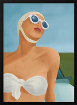Retro Summer Swimmer Art Print UK — Portrait Minimal Wall Art — Living Room — Wall It All Prints
